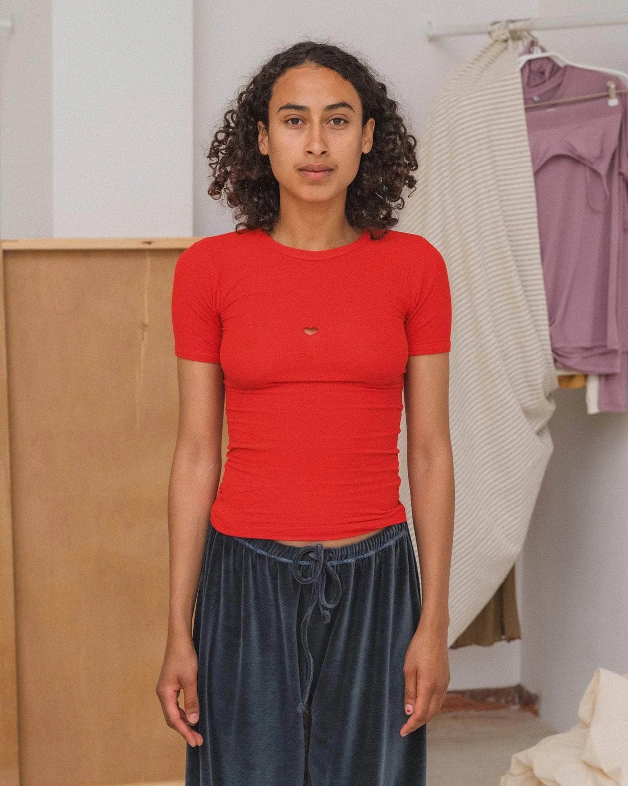 Heart Tee Shirt - Fine Organic Cotton Rib