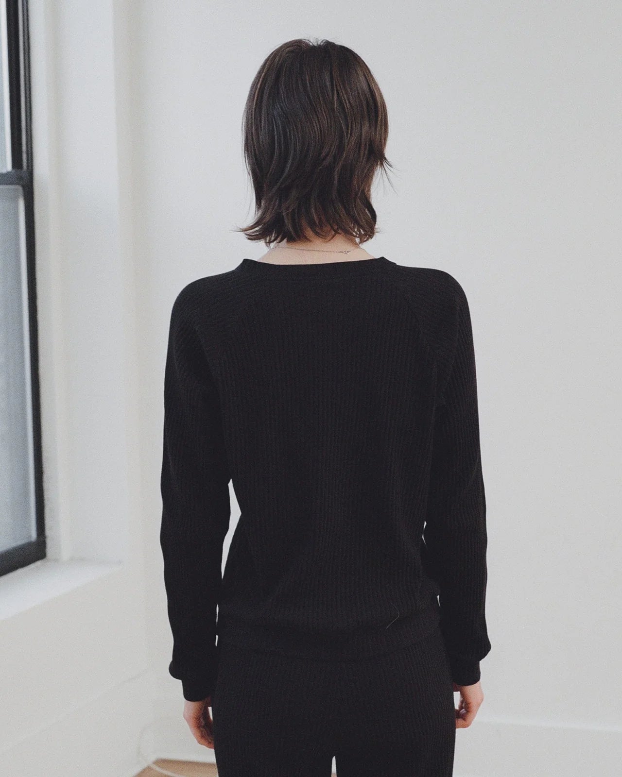 Basic Ribbed Sweatshirt
