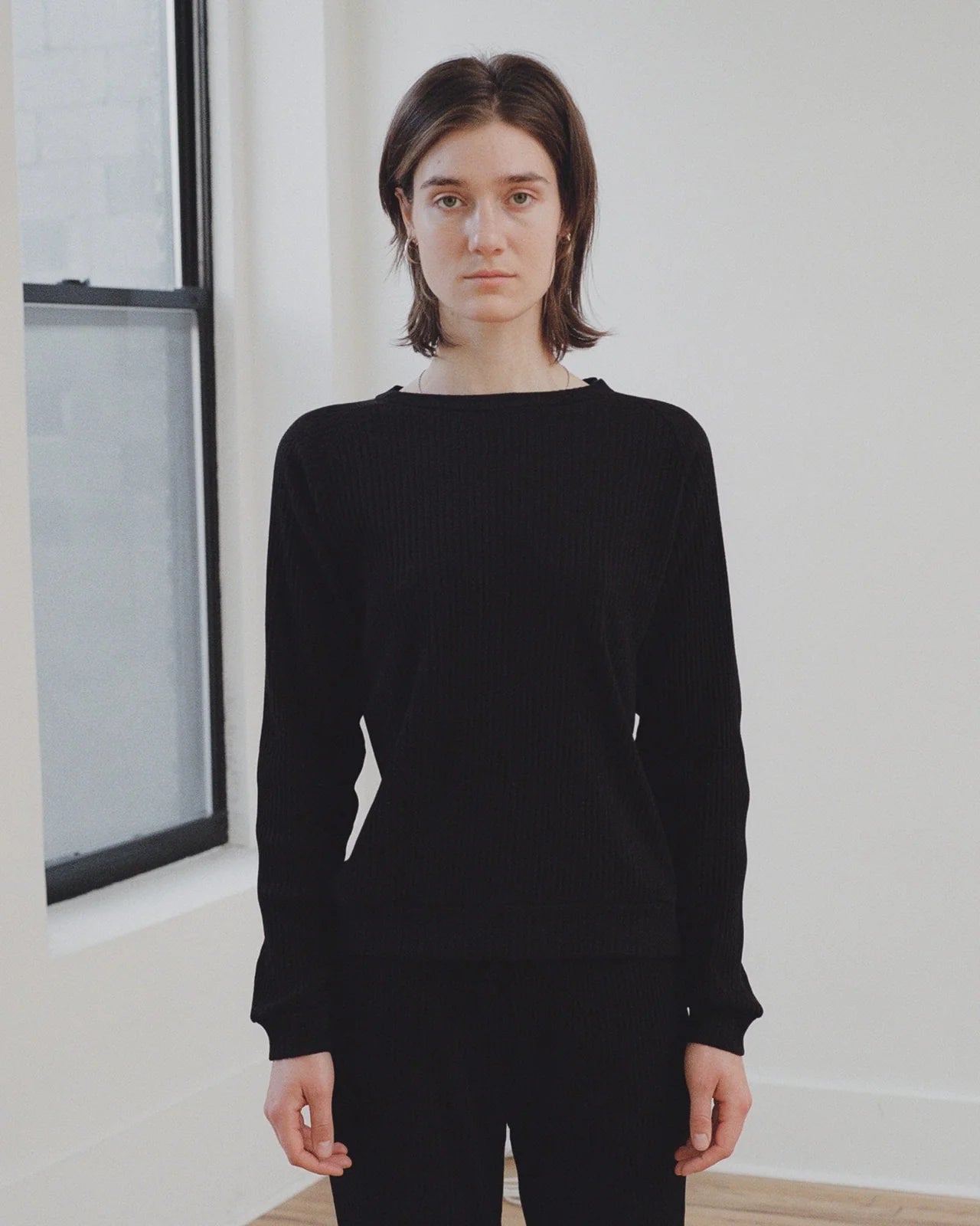 Basic Ribbed Sweatshirt