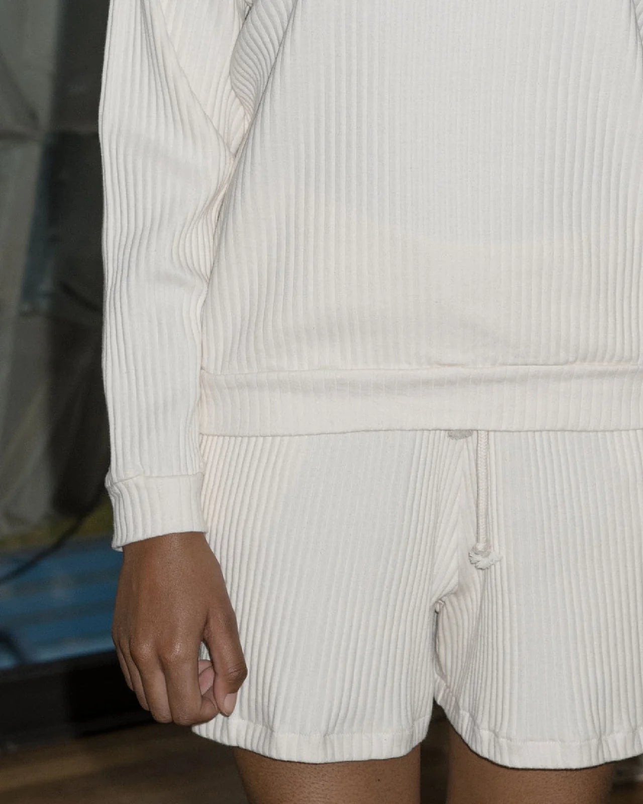 Basic Ribbed Sweatshirt