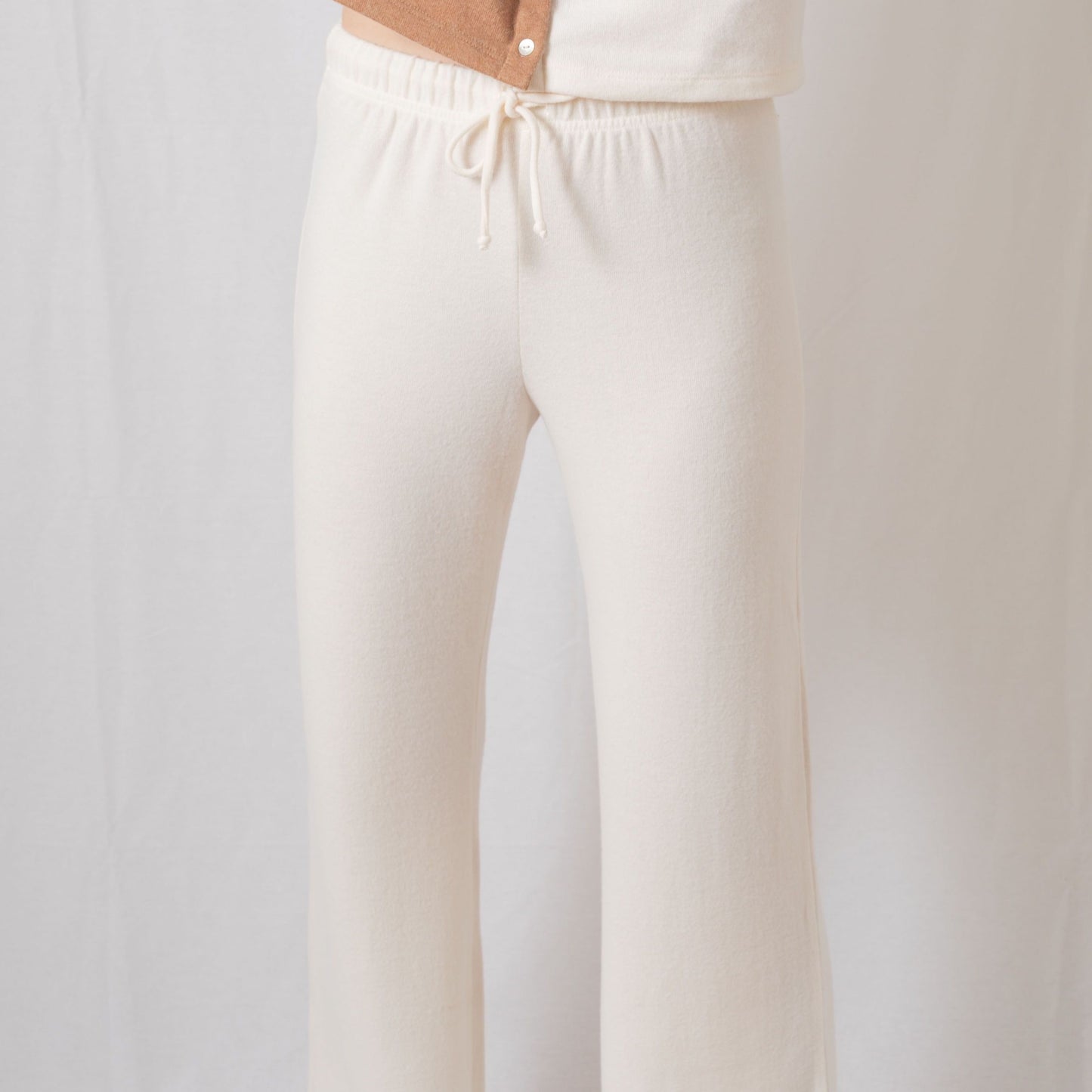Sweater Wide Leg Pant / Creme