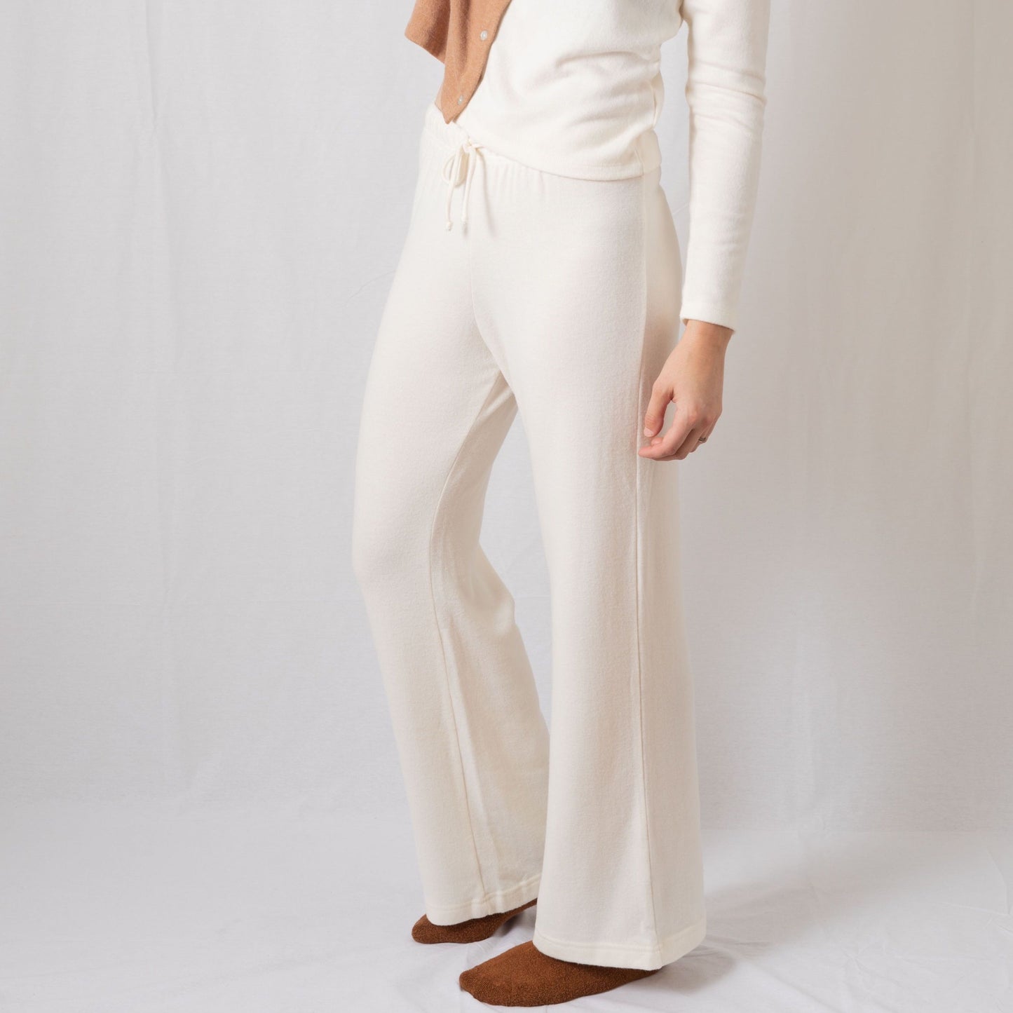 Sweater Wide Leg Pant / Creme