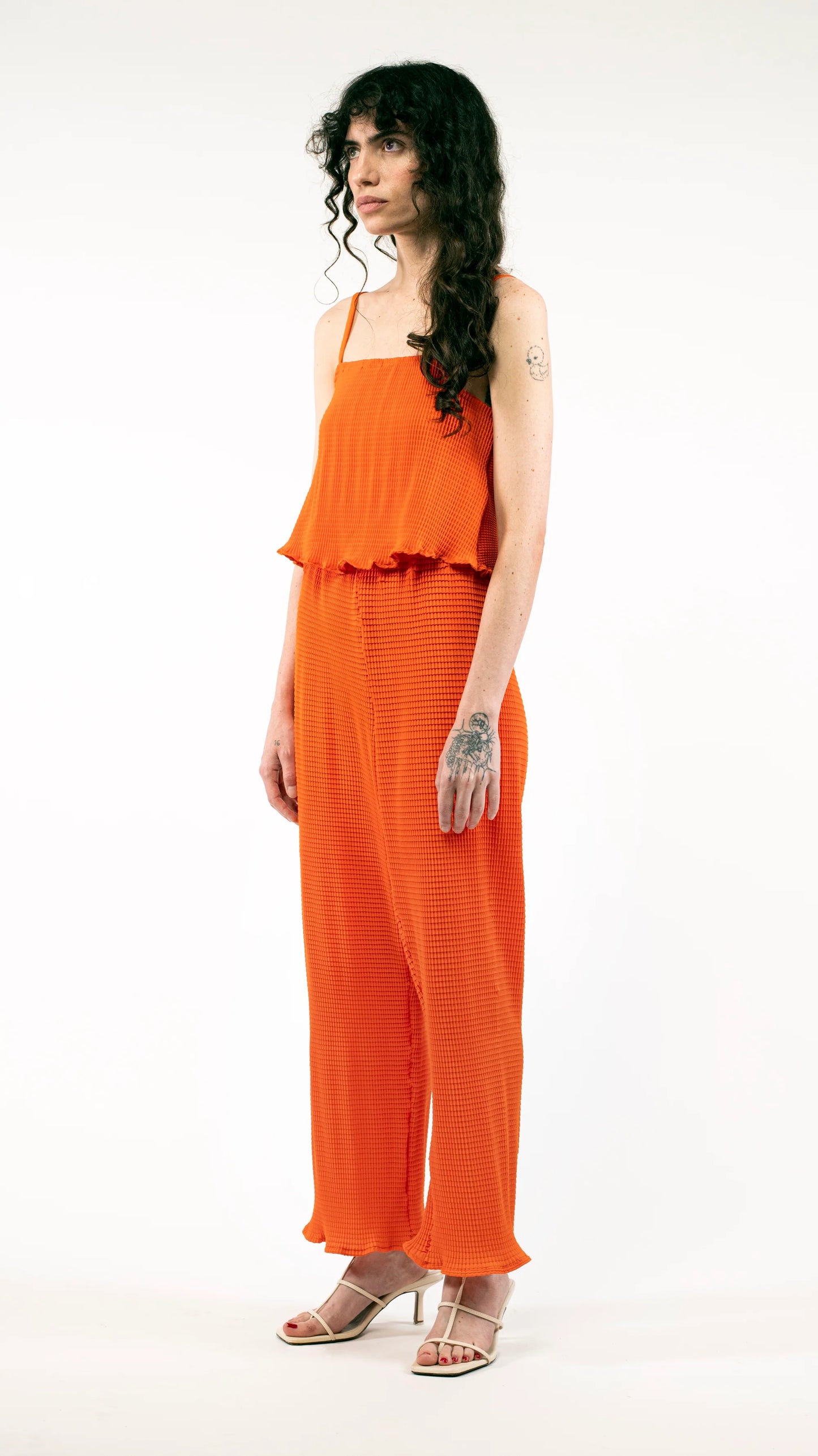 Pleat Pant / Orange