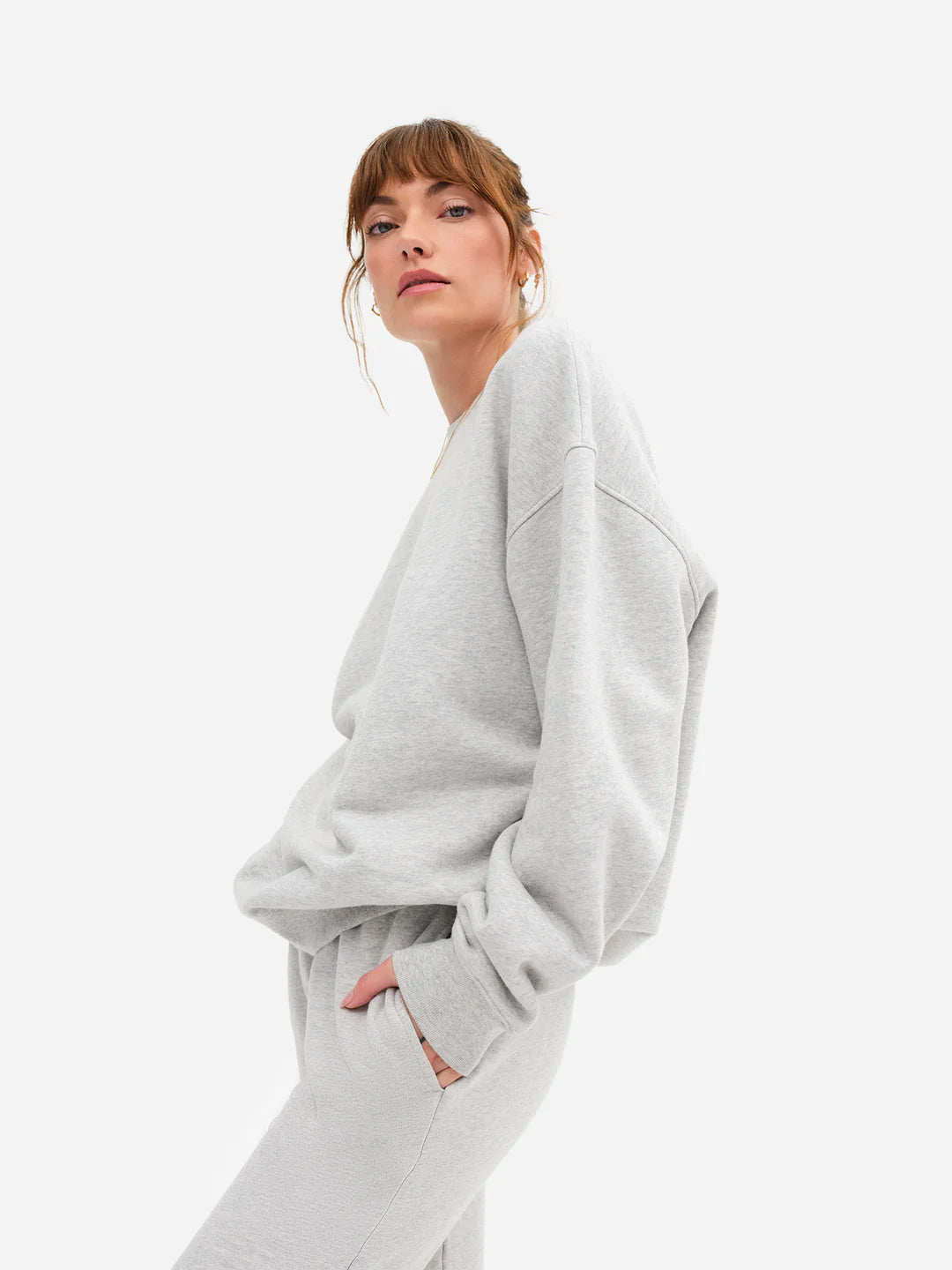Fleece Oversized Sweatshirt / Heather Grey